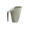 Light beige cat litter scoop with wide bowl and ridged sifting slots