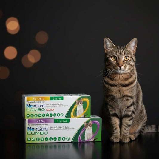 NexGard Combo cat spot-on solution box, for 2.5–7.5 kg, 1 x 0.9 mL