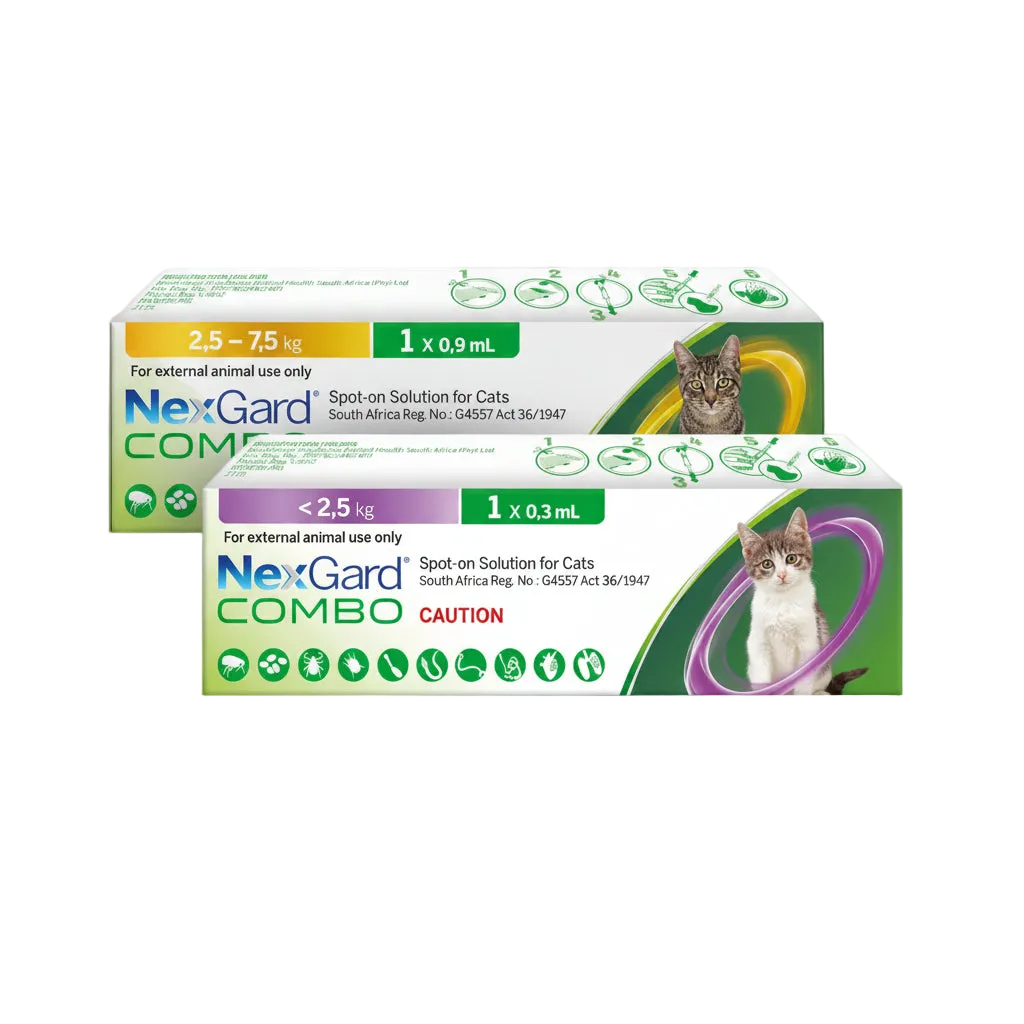 Cat spot-on solution boxes for <2.5 kg and 2.5–7.5 kg, Combo