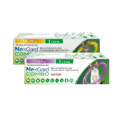 Cat spot-on solution boxes for <2.5 kg and 2.5–7.5 kg, Combo