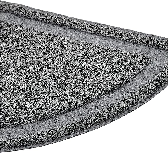 Gray litter trapping mat with dense textured surface for cat paws