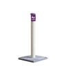 Cat scratching post with cream sisal tower and gray square base