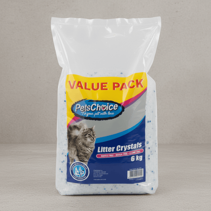 Silica crystal cat litter value pack, blue/white bag with kitten, 6 kg