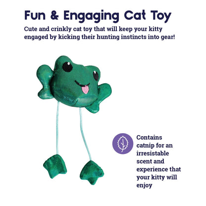 Petstages Toss 'N Dangle Frog Catnip Cat Toy — catnip and play features