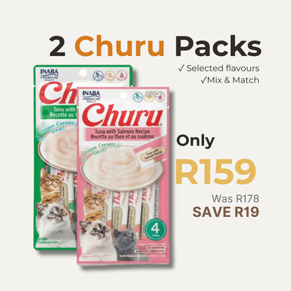 Inaba Churu creamy lickable cat treat tubes 4 pack