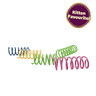 Plastic spring cat toy pack with colorful coils and a Kitten Favourite badge.