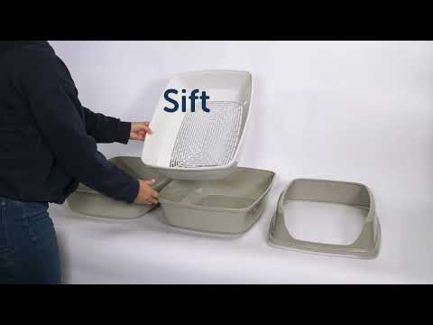 How the Moderna Lift to Sift litter tray fits together and works