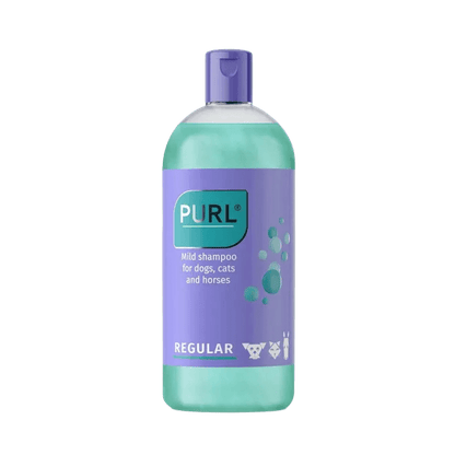 PURL regular shampoo bottle with purple cap, 500 ml