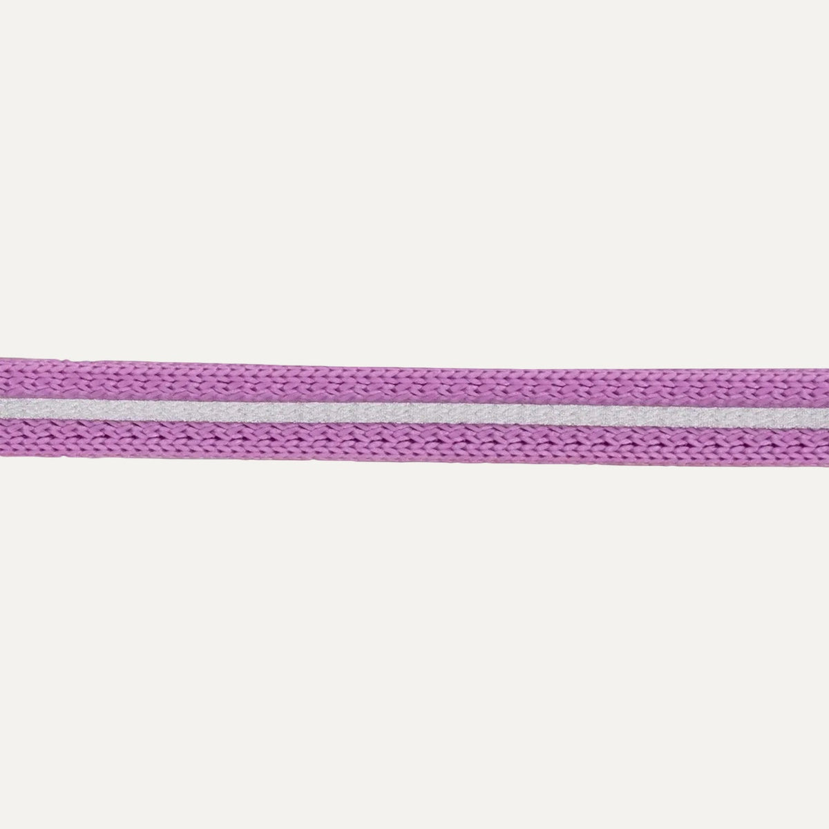 Cat safety collar strap in lilac purple, woven fabric with reflective strip detail