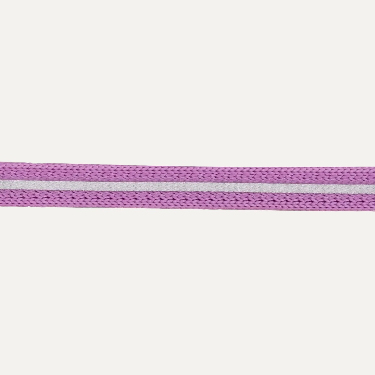 Cat safety collar strap in lilac purple, woven fabric with reflective strip detail