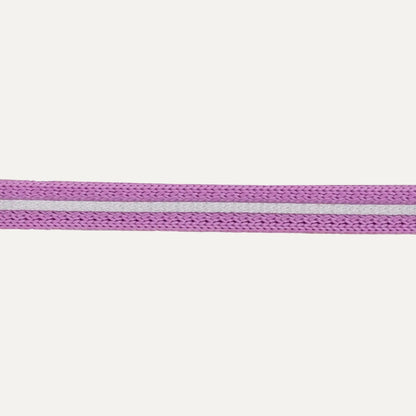 Cat safety collar strap in lilac purple, woven fabric with reflective strip detail