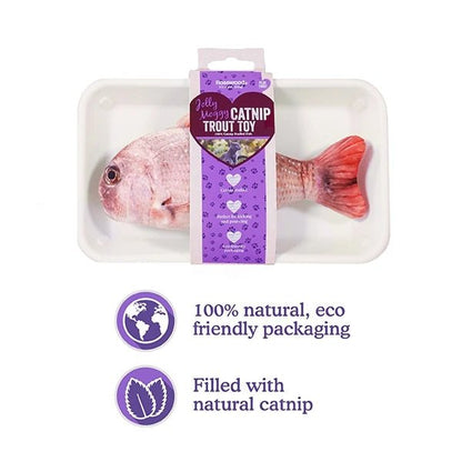 Rosewood Jolly Moggy 100% Natural Catnip Red Snapper — packaging and features