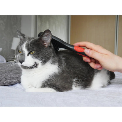 Rosewood Soft Protection Cat Brush — brushing a cat