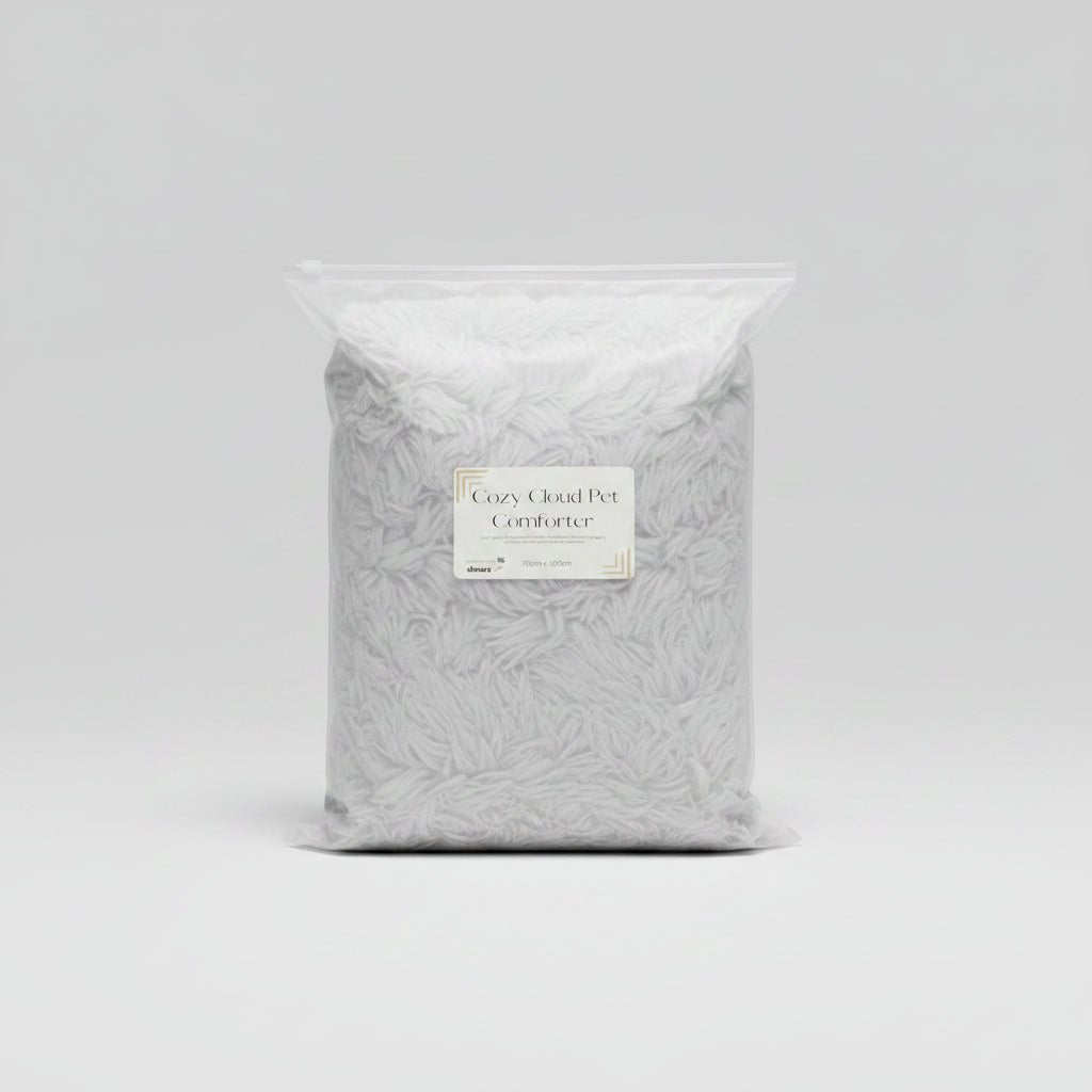 Shears Cozy Cloud pet comforter in light grey and cream