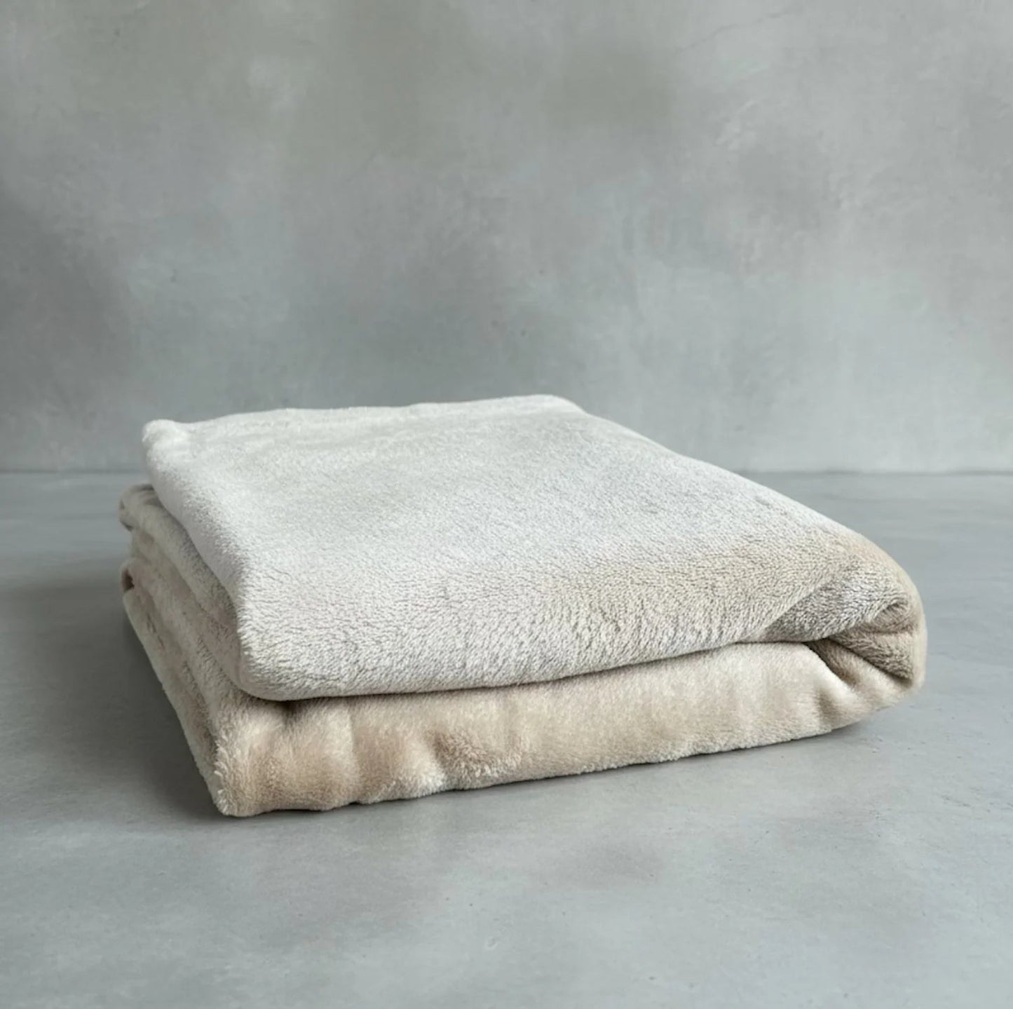 Shears Premium Double Fleece pet blanket, stone, folded plush fleece blanket