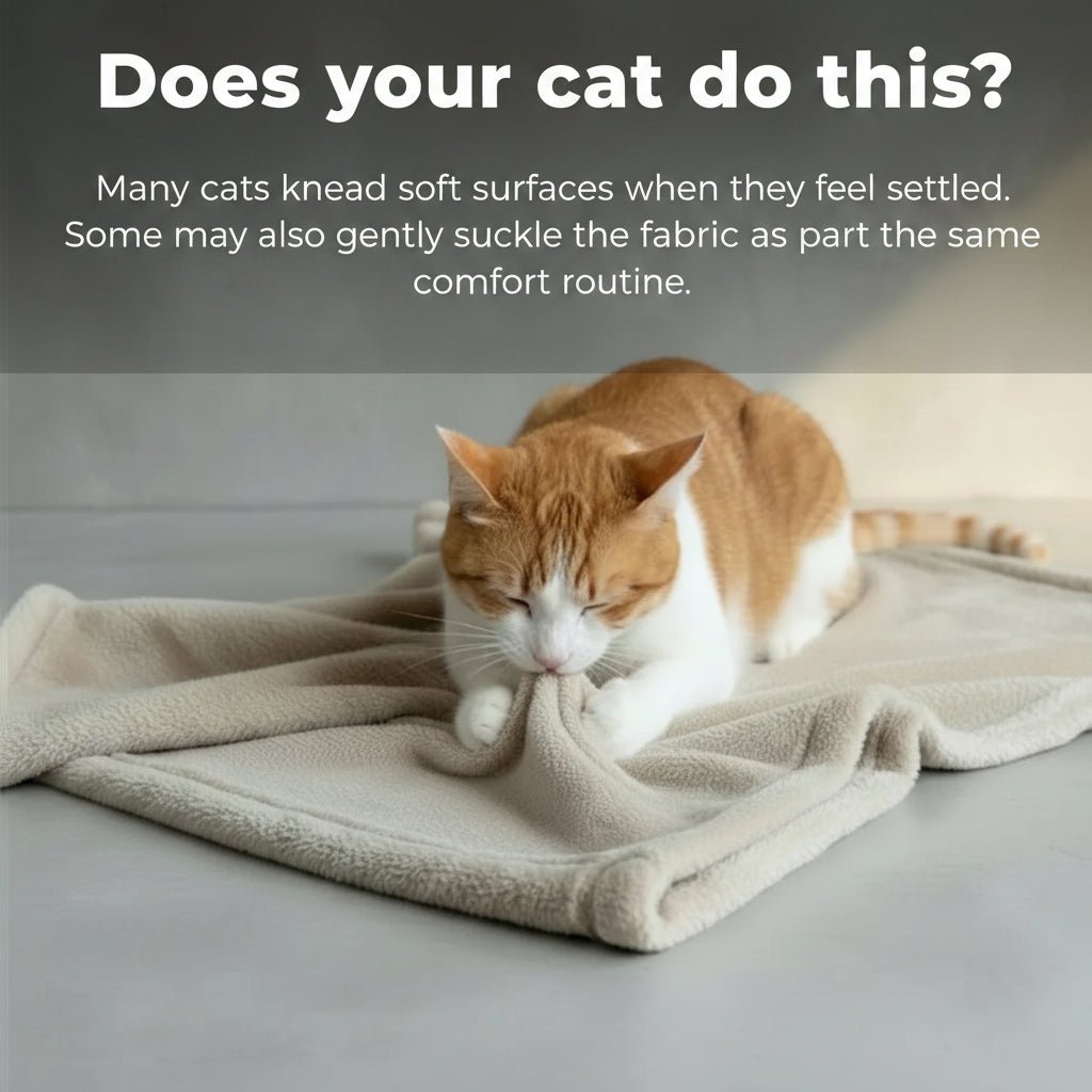 Orange and white cat on a light stone Shears Premium Double Fleece pet blanket