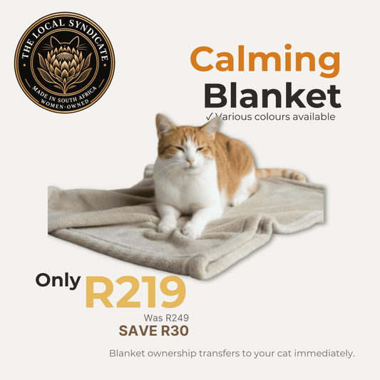 Shears double fleece pet blanket with a large Made in South Africa and women-owned Local Syndicate badge