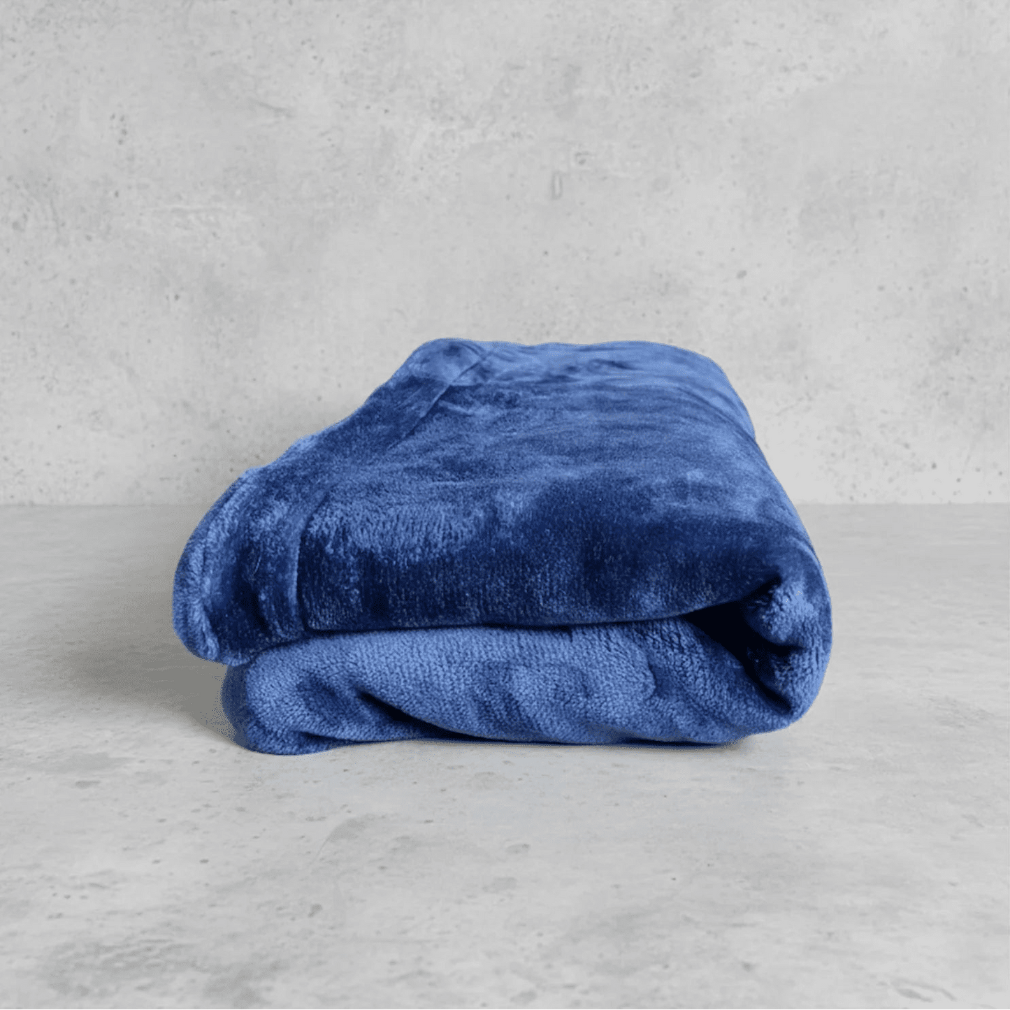 Shears Premium Double Fleece pet blanket, navy blue, folded with soft plush texture