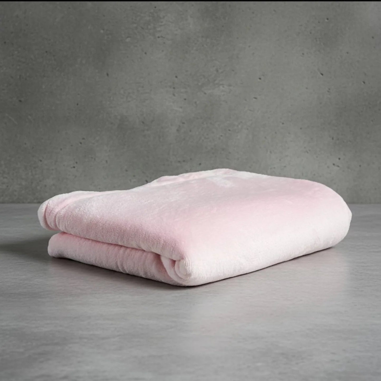 Shears Premium Double Fleece pet blanket, blush pink, rolled and folded plush