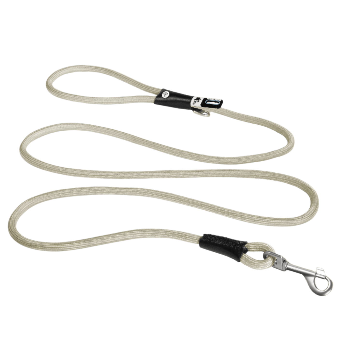 Nylon dog and cat leash with metal clip and padded handle, tan