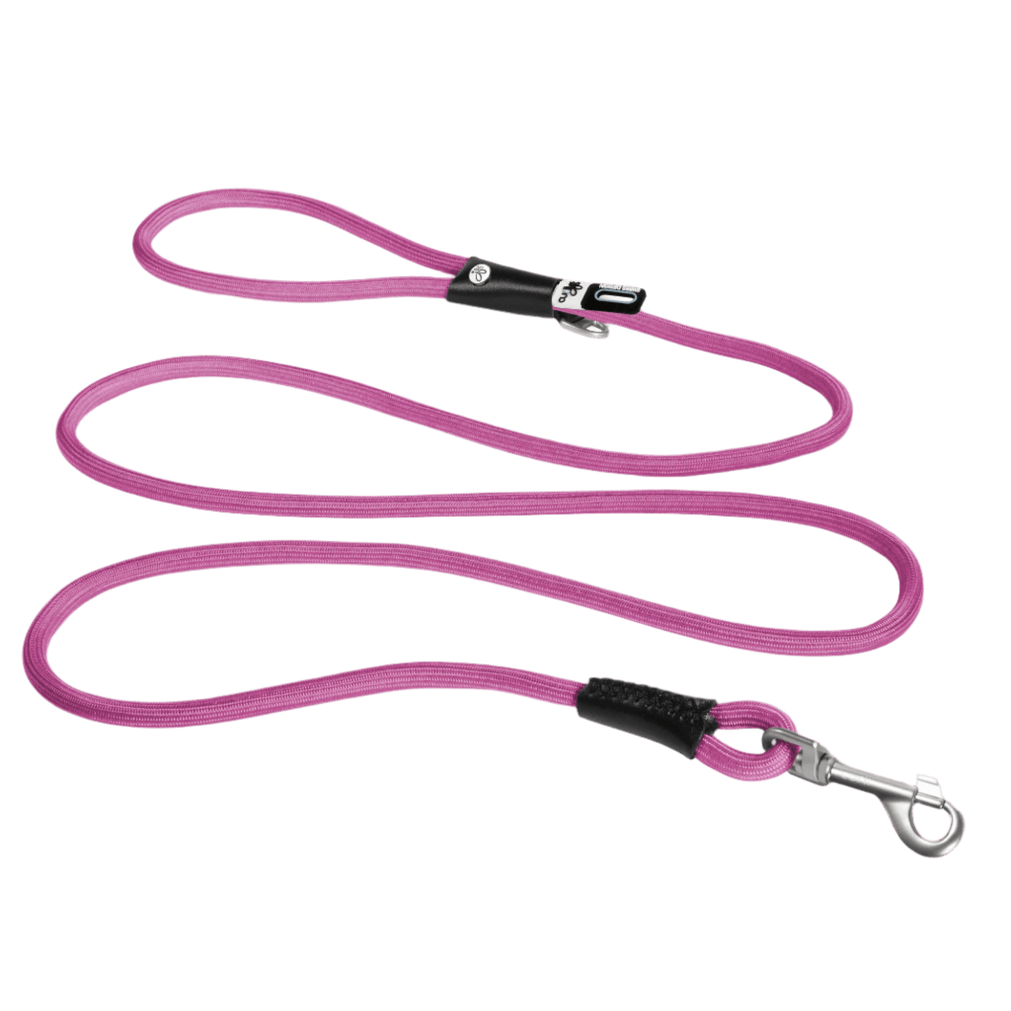 Nylon dog and cat leash with metal clip and padded handle, pink