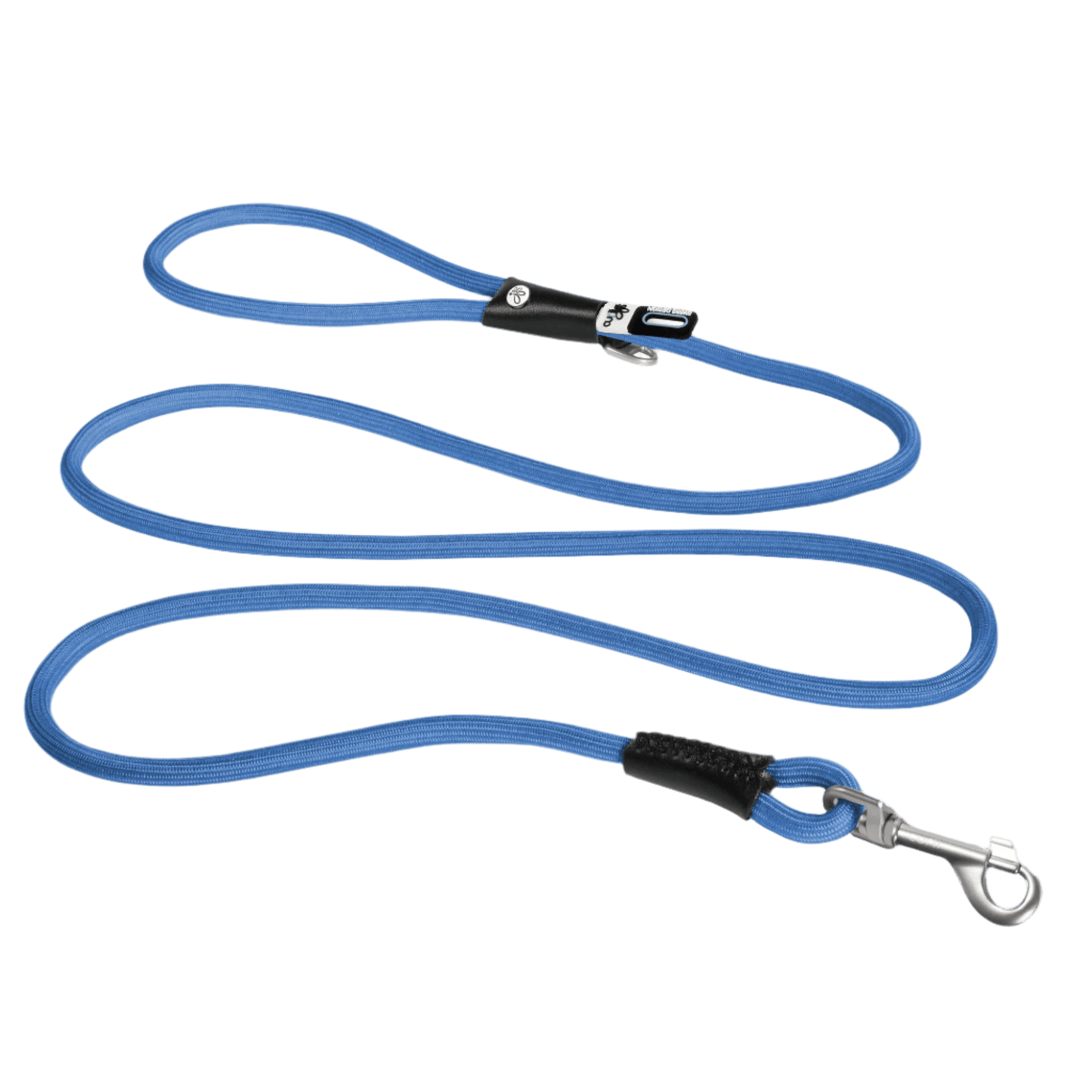 Nylon dog and cat leash with metal clip and padded handle, blue