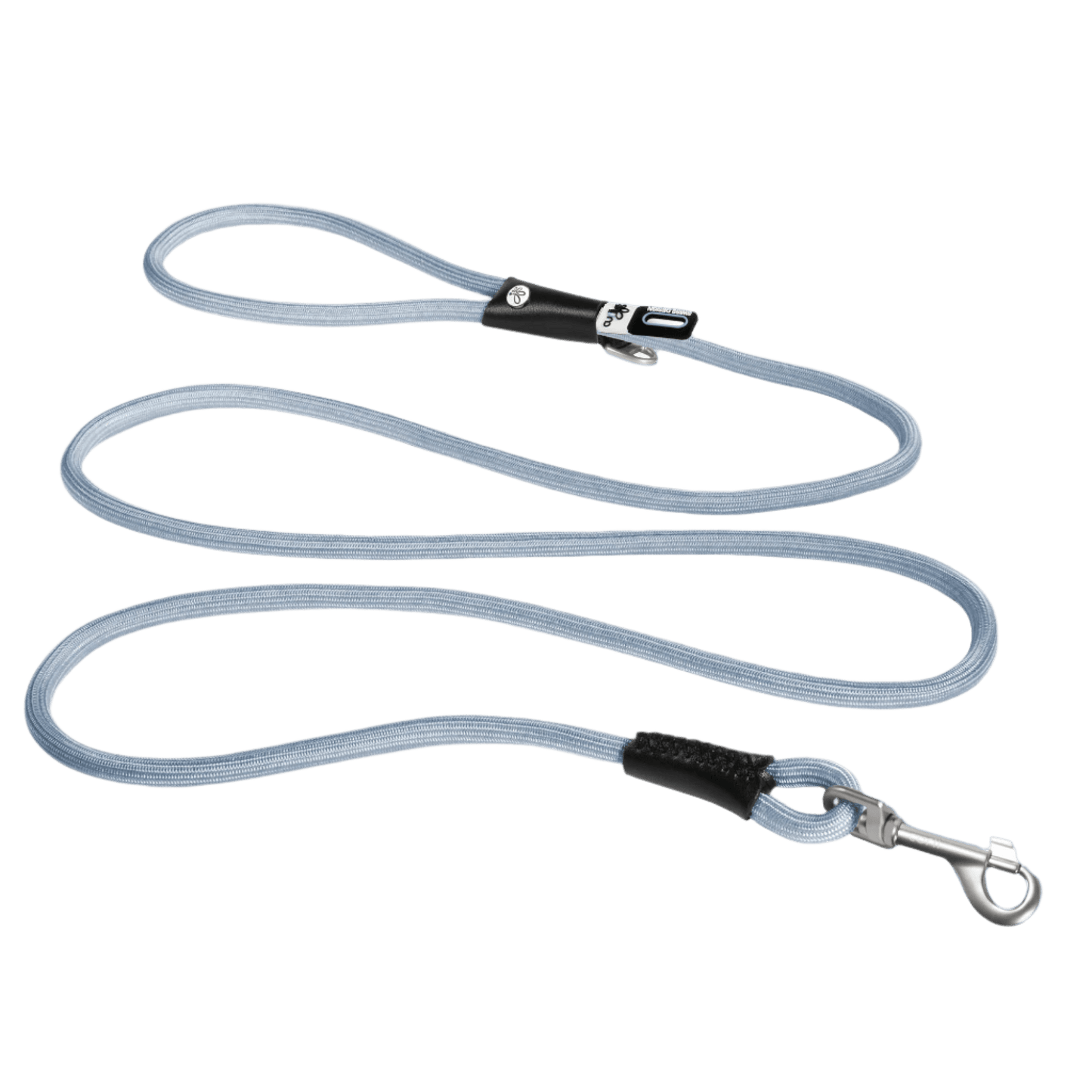 Nylon dog and cat leash with metal clip and padded handle, gray