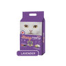 Tofu cat litter bag, lavender scent, purple package with cat face and handle