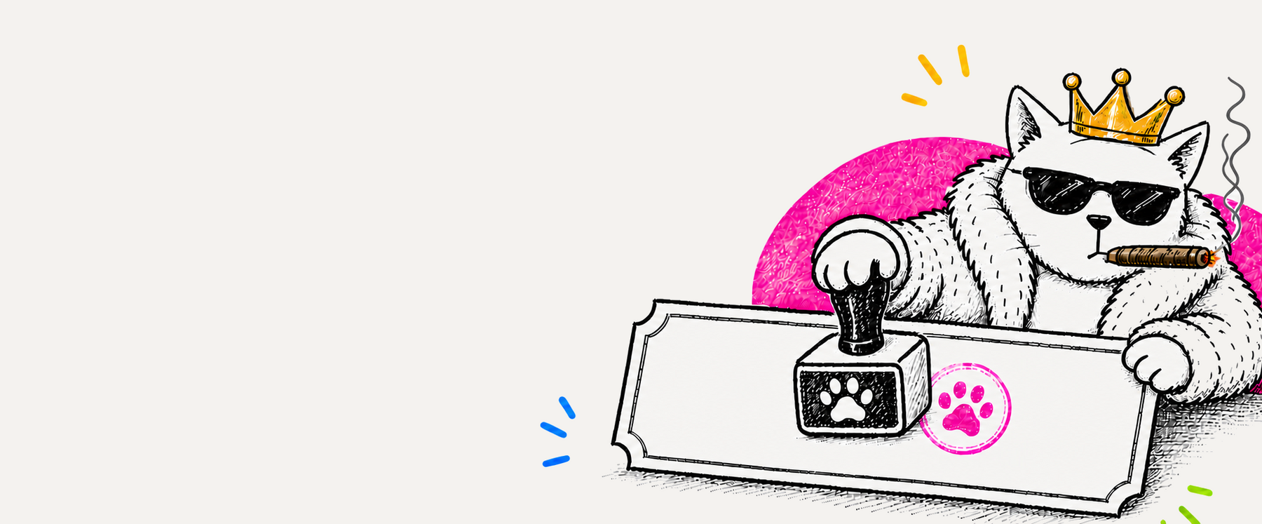 New customer doodle banner on Evidence Ivory.