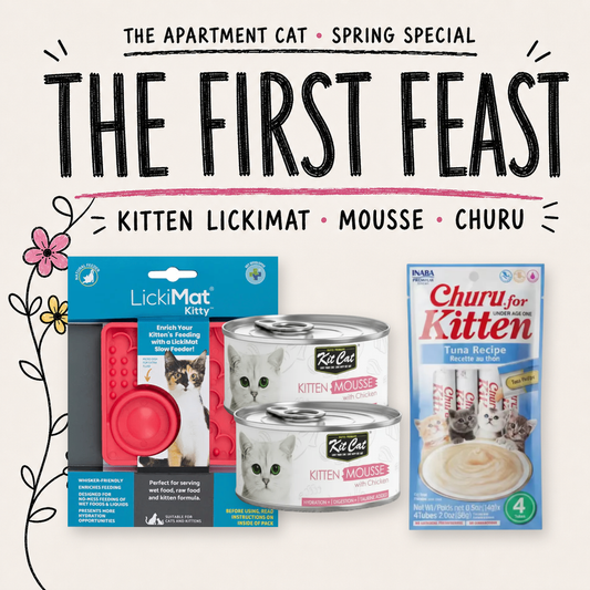The First Feast kitten LickiMat mousse and Churu spring special