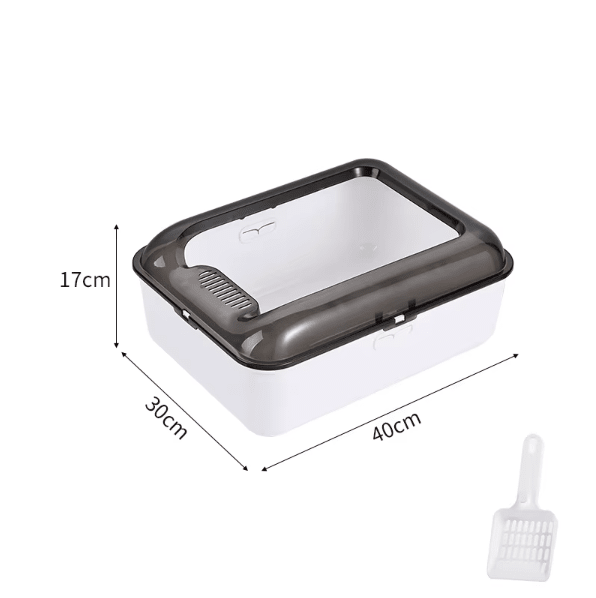 Cat litter box with size 40cm x 30cm x 17cm and white scoop