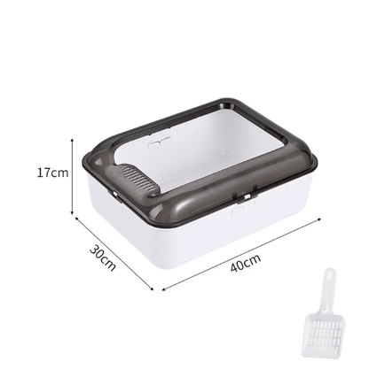 Cat litter box with size 40cm x 30cm x 17cm and white scoop