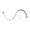 Cat chew toy with purple rope and beige tassel ends