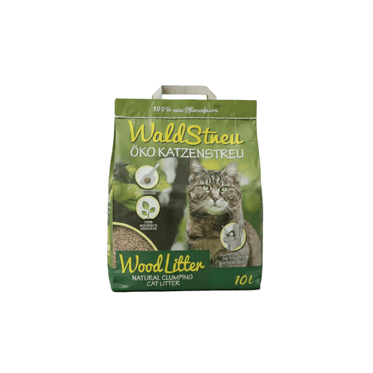 WaldStreu wood cat litter bag, natural clumping, 10L